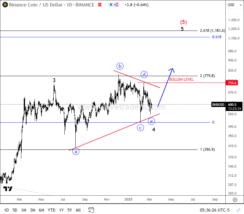 Binance Coin Points To 1000 Area BNBUSD Daily Chart